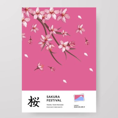 Sakura Festivali kiraz çiçeği Japon tur rehberi çiçek resimleriyle yurtdışına seyahat ediyor.