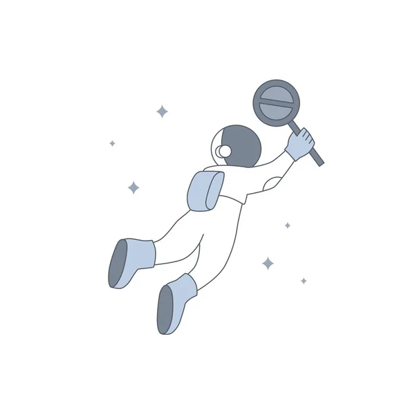 Космонавт Космонавт Плавающий Найденным Сообщением Ошибке Пустая Иллюстрация Элемента — стоковый вектор