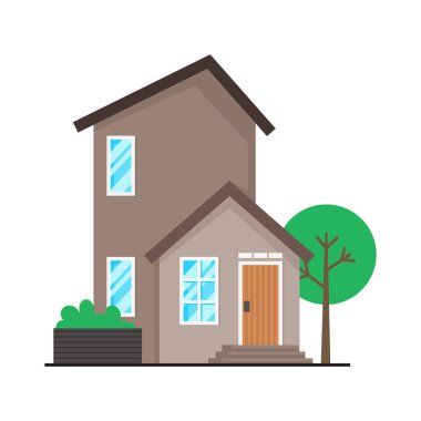 Modern Cottage House Mortgage gayrimenkul konut düz cephe tasarımı mimari ön görünüm