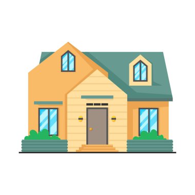 Modern Cottage House Mortgage gayrimenkul konut düz cephe tasarımı mimari ön görünüm