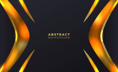 Parlayan altın alev şekilli dinamik siyah arkaplan, fütüristik markalaşma veya dramatik kapaklar için ideal