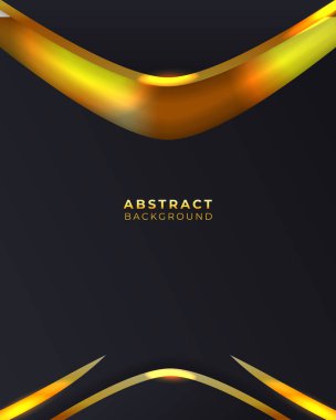Koyu taban üzerinde parlak altın şekiller, promosyon malzemesi, ambalaj veya resmi duyuru tasarımları için ideal