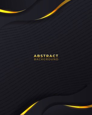 Yumuşak altın dalgalı siyah arkaplan, premium sunum slaytları veya olay arkaplanı için mükemmel