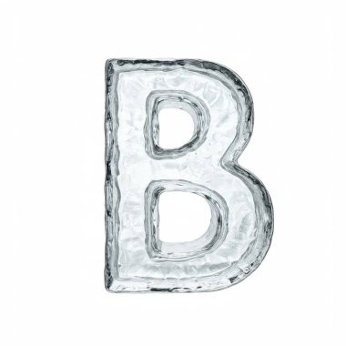3D sıralı gümüş alfabe b beyaz arkaplan üzerinde izole