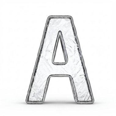 Beyaz arka planda bir harf. 3d illüstrasyon