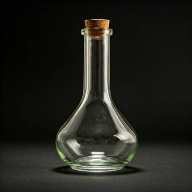 Siyah arka planda eski bir şişe