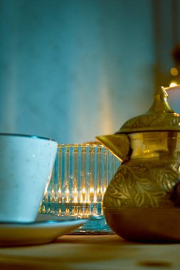 tea ceremony with candle and candles