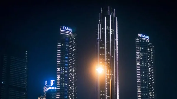 Dubai Stad Bij Nacht — Stockfoto