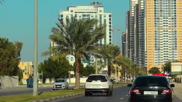 Sharjah Uae 2023 City Sharjah View Sharjah Roads — Wideo stockowe