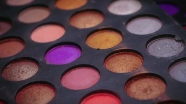 Make up palette set. Professional multicolor eyeshadow palette. Makeup. Professional multicolor eyeshadow make-up palette background, close-up.