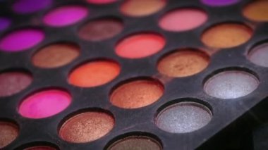 Make up palette set. Professional multicolor eyeshadow palette. Makeup. Professional multicolor eyeshadow make-up palette background, close-up.