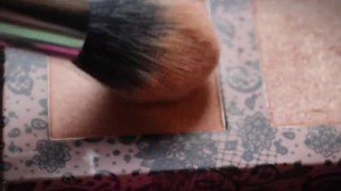 Make up palette set. Professional multicolor eyeshadow palette. Makeup. Professional multicolor eyeshadow make-up palette background, close-up.