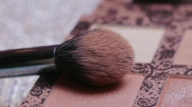 Make up palette set. Professional multicolor eyeshadow palette. Makeup. Professional multicolor eyeshadow make-up palette background, close-up.