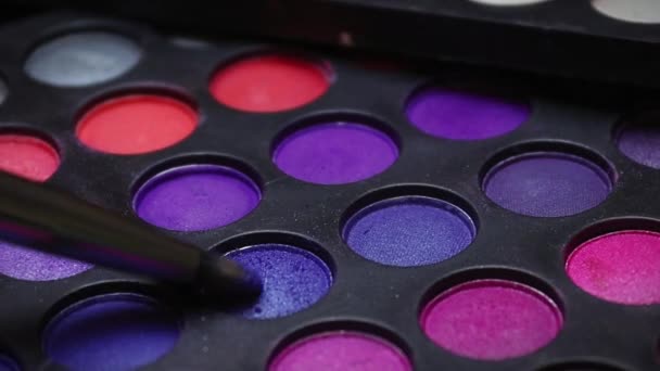 Make Palette Brushes Make Palette Set Professional Multicolor Eyeshadow Palette — Wideo stockowe
