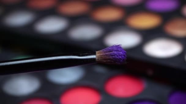Make Palette Brushes Make Palette Set Professional Multicolor Eyeshadow Palette — Stockvideo