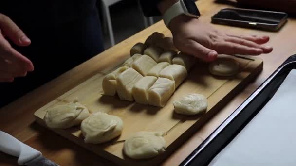 Rolling Puff Pastry Wooden Board — Wideo stockowe