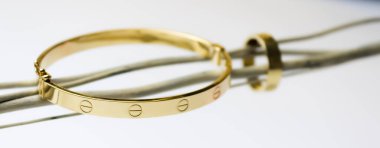 gold rings isolated on white background-wedding accessory