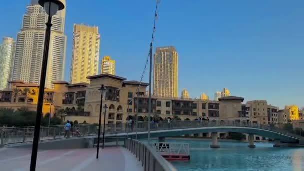 Dubai Uae December 2018 Современные Здания Реке Городе Тель Авив — стоковое видео
