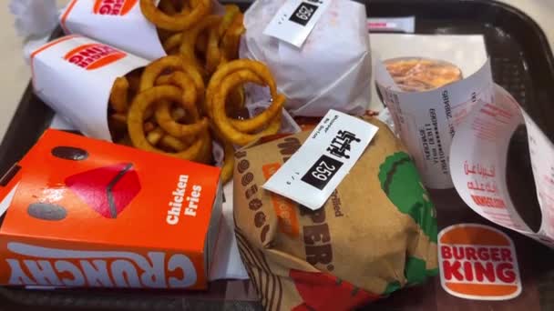Burger King Meal Table — Vídeos de Stock