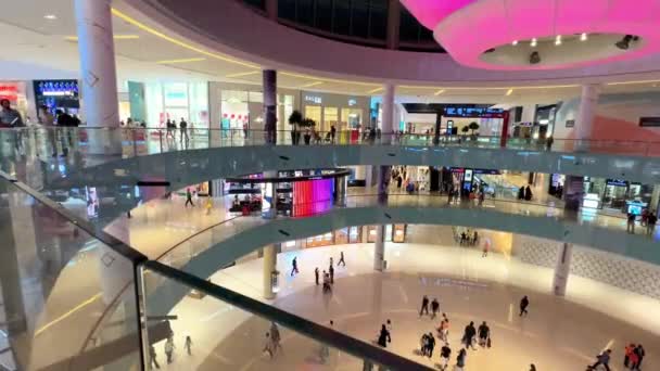 Dubai Mall Überfüllte Menschen Der Mall — Stockvideo