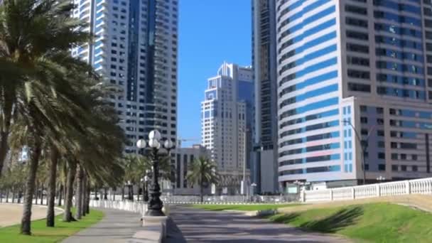 Vista Ciudad Sharjah — Vídeo de stock