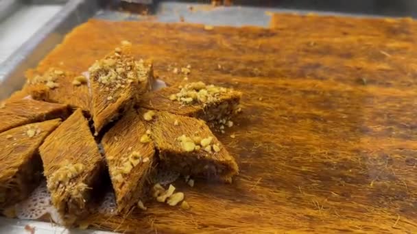 Oriental Γλυκά Στην Οθόνη Αραβικά Αρτοσκευάσματα — Αρχείο Βίντεο