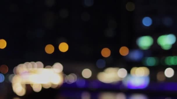 Dubajskie Miasto Porze Nocnej — Wideo stockowe