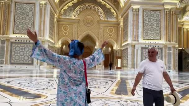 Abu Dhabi Förenade Arabemiraten 25062023 Watan Qasr Presidentpalats Högkvalitativ Film — Stockvideo