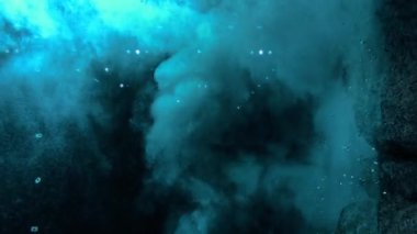 Arka plan boşluğu, su oksijeni, oksijenin bulanık hareketi, animasyon. Yüksek kalite 4k görüntü