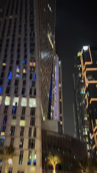 Moderne Stad Nacht Dubai Marina Uitzicht Nacht Hoge Kwaliteit Beeldmateriaal — Stockvideo