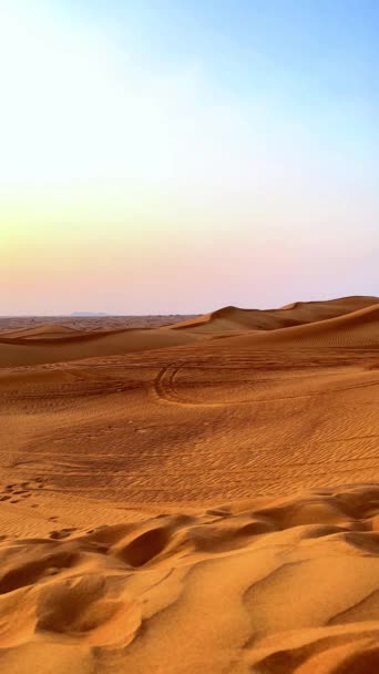 Passeio Quadriciclo Pelo Deserto Perto Dubait Adventures Desert Road Atv — Vídeo de Stock