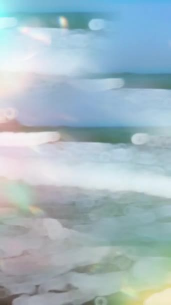 Mar Com Praias Céu Azul Imagens Alta Qualidade — Vídeo de Stock