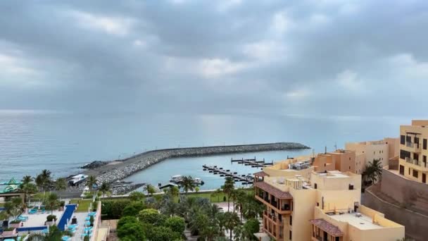 Vedere Balconul Hotelului Mare Teritoriul Hotelului Peisajul Hotelului Razele Soare — Videoclip de stoc