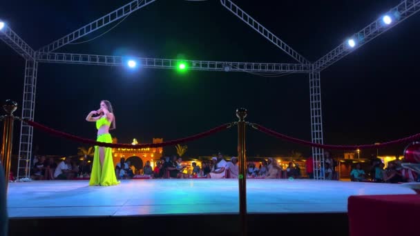 Fire Dancer Belly Dancer Show High Quality Fullhd Footage — Stock Video