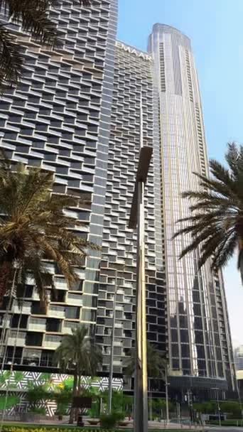 Dubajské Město Městská Krajina Během Dne Mrakodrapy Modrou Oblohou Během — Stock video