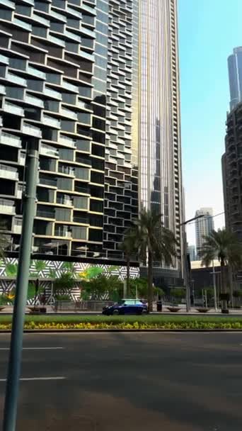 Dubajské Město Městská Krajina Během Dne Mrakodrapy Modrou Oblohou Během — Stock video