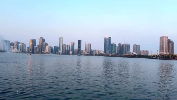 Utsikt Över Staden Sharjah Stad — Stockvideo