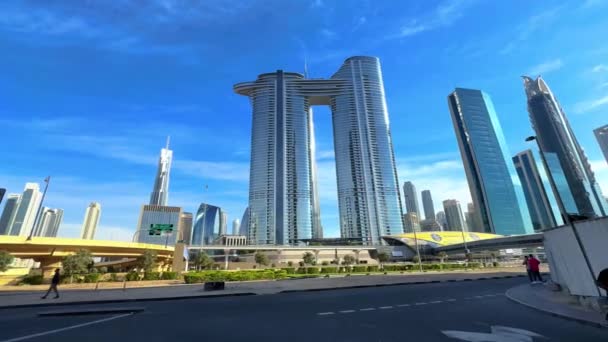 Dubai Uae Prosinec Mrakodrapy Dubai Marina — Stock video
