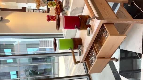 Mobiliário Cozinha Moderna Nova Casa Luxo — Vídeo de Stock