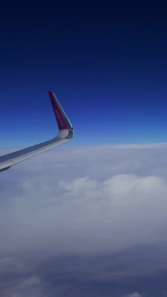 Picturesque View Airplane Window Wing Mountain Landscape High Quality Footage — Stock Video