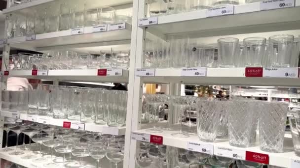 商店里的酒杯 — 图库视频影像
