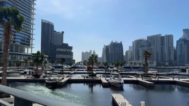 Dubai Business Bay Området Dagtid Högkvalitativ Film — Stockvideo