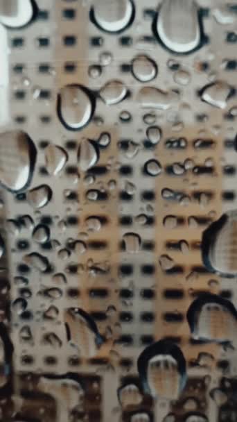 Regentropfen Auf Ein Fenster Abstrakter Hintergrund — Stockvideo