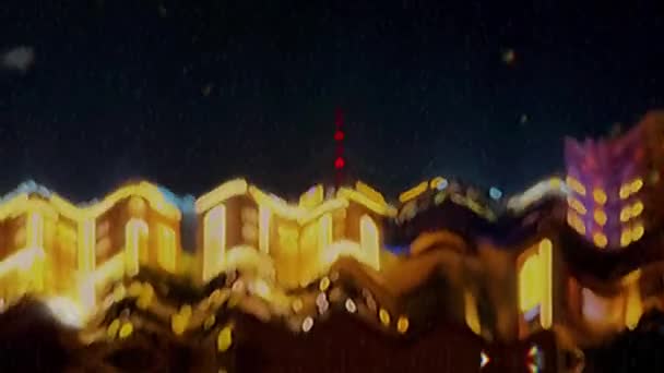 Ночное Освещение Города — стоковое видео