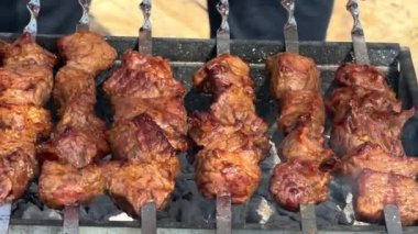 Baharatlı ve sebzeli ızgara et.