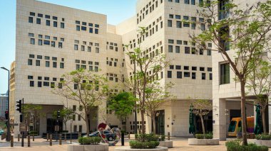 Doha şehrindeki modern şehir sokakları. Yüksek kalite fotoğraf