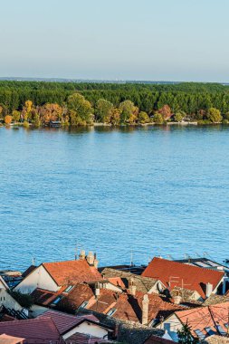 Belgrad kentinde Tuna Nehri, Gardos Kulesi 'nden Sırbistan. Yüksek kalite fotoğraf