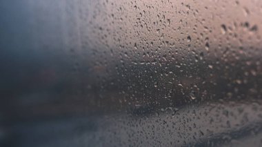 Yağmurlu pencere manzarası. Yüksek kalite fotoğraf