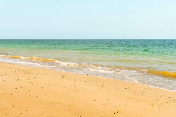 Güneşli kumlu sahil. Yüksek kalite fotoğraf