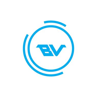 Initial letter bv logo vector design template